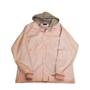 Banana Factory Pink Lined Athletic Sport Hoodie Jacket Sz 2